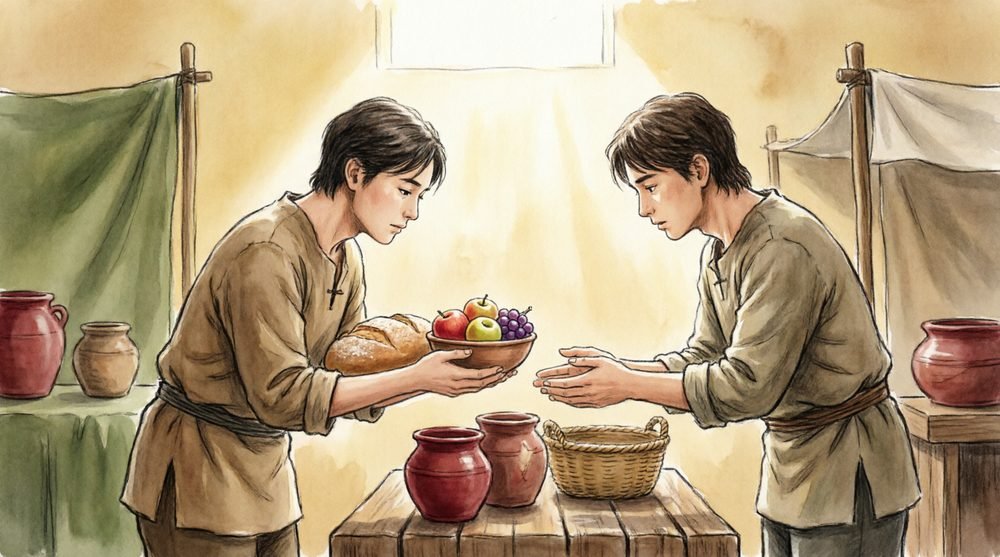 分かち合われる糧、与え合う手