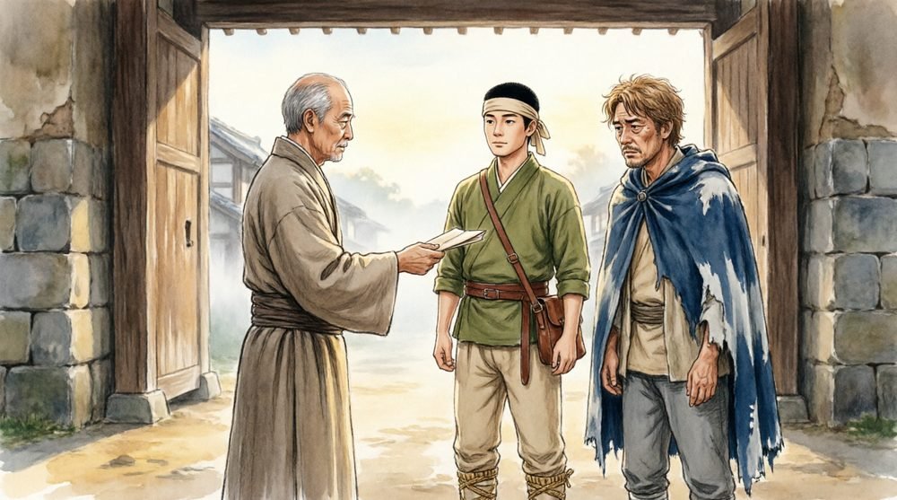 命令を受け旅立つ二人の兵士