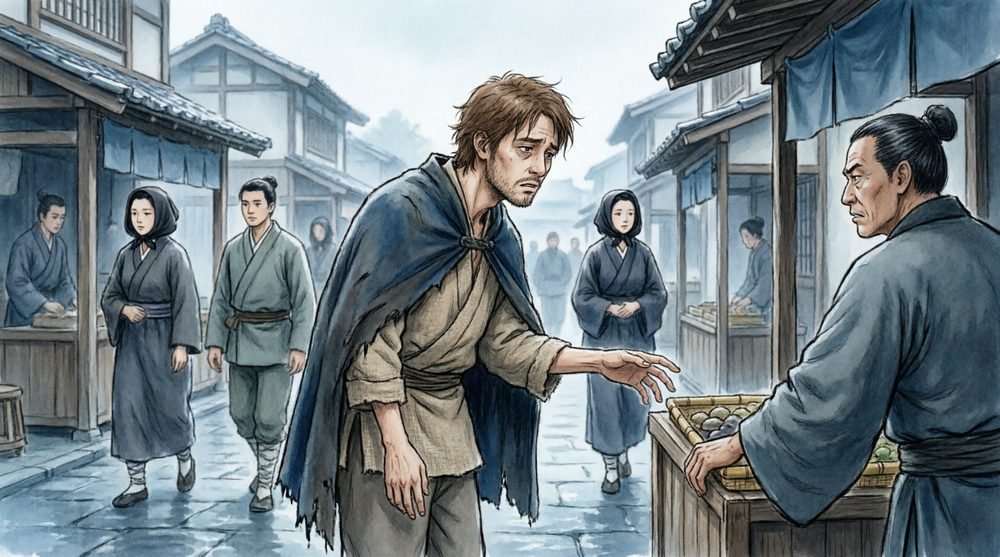 助けを乞う不運な兵士
